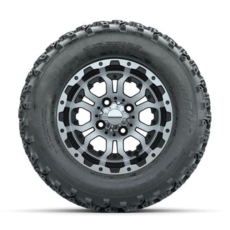 GTW Omega Machined/Black 12 in Wheels with 23x10.00-12 Rogue All Terrain Tires – Full Set