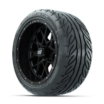 GTW Vortex Matte Black 14 in Wheels with 225/40-R14 Fusion GTR Street Tires  Full Set