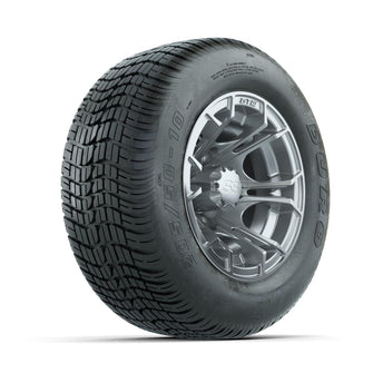 GTW Spyder Silver Brush 10 in Wheels with 205/50-10 Duro Low-profile Tires – Full Set