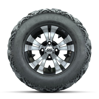 12ù GTW Vampire Black and Machined Wheels with 23ù Barrage Mud Tires  Set of 4