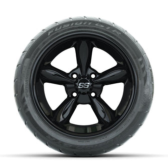 GTW Godfather Black 14 in Wheels with 225/40-R14 Fusion GTR Street Tires – Full Set