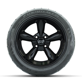 GTW Godfather Black 14 in Wheels with 225/40-R14 Fusion GTR Street Tires  Full Set