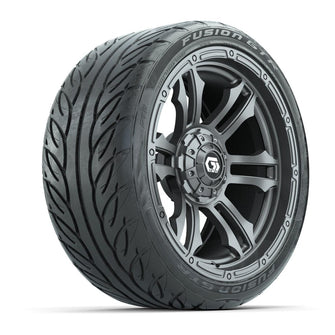 GTW® Shogun Gunmetal 15 in Wheels with 215/40-R15 Fusion GTR Steel Belted Street Tires – Full Set