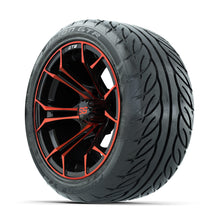 GTW Spyder Red/Black 14 in Wheels with 225/40-R14 Fusion GTR Street Tires  Full Set