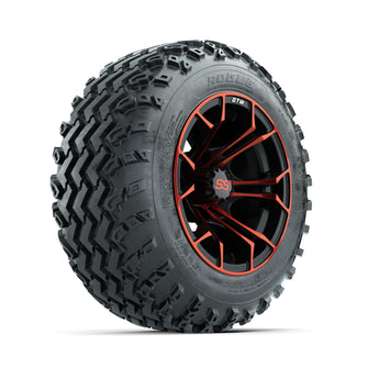 GTW Spyder Red/Black 12 in Wheels with 22x11.00-12 Rogue All Terrain Tires  Full Set