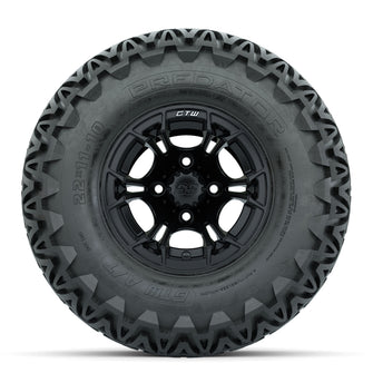 GTW Spyder Matte Black 10 in Wheels with 22x11-10 Predator All Terrain Tires  Full Set