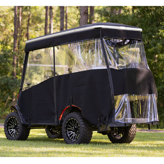 RedDot EZGO Express S4 Elite with 80ù Non Modular Top Allguard Black 3-Sided Track Style Enclosure (Years 2023-Up)