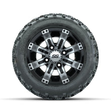 GTW Tempest Machined/Black 10 in Wheels with 18x9.50-10 Rogue All Terrain Tires  Full Set