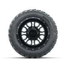 Set of (4) 12 in GTW® Volt Machined & Black Wheels with 22x11-R12 Nomad All-Terrain Tires