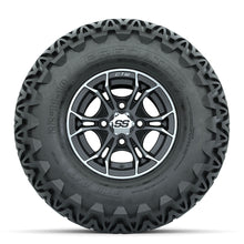 GTW Spyder Machined/Matte Grey 10 in Wheels with 22x11-10 Predator All Terrain Tires  Full Set