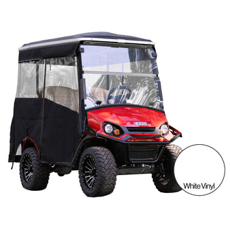 RedDot EZGO Express S4 Elite with 80ù Non Modular Top White 3-Sided Track Style Vinyl Enclosure (Years 2023-Up)