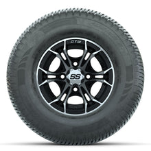 GTW Spyder Machined/Black 10 in Wheels with 205/65-R10 Fusion SR Steel Belted Radial Tires  Full Set