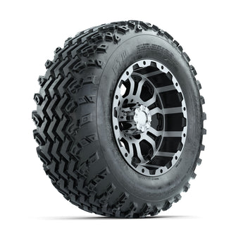 GTW Omega Machined/Black 12 in Wheels with 23x10.00-12 Rogue All Terrain Tires  Full Set