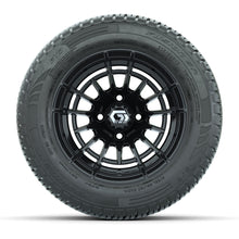 GTW Boost Gloss Black 12 in Wheels with 215/50-R12 Fusion S/R Steel Belt Radial Tires  Full Set