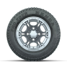 GTW Spyder Silver Brush 10 in Wheels with 205/50-10 Kenda Pro Tour Low-profile Tires  Full Set