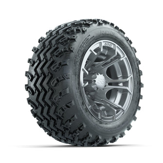 GTW Spyder Silver 10 in Wheels with 18x9.50-10 Rogue All Terrain Tires  Full Set