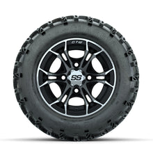 GTW Spyder Machined/Black 10 in Wheels with 18x9.50-10 Sahara Classic All Terrain Tires  Full Set