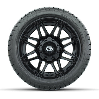 GTW® Stealth Gloss Black 12 in Wheels with 215/35-12 Mamba Street Tires – Full Set