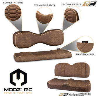 Lakeside Buggies MODZ® RC Custom Rear Seat Covers - Brown Base - Choose Pattern and Accent Colors- Modz NEED TO SORT