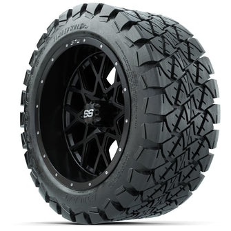 Set of (4) 14 in GTW Vortex Wheels with 22x10-14 GTW Timberwolf All-Terrain Tires Lakeside Buggies Parts and Accessories