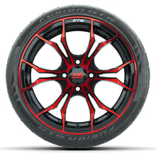 Set of (4) 15″ GTW Spyder Red/Black Wheels with 215/40-R15 Fusion GTR Street Tires Lakeside Buggies Parts and Accessories