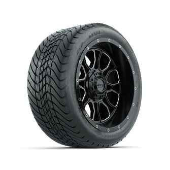 Set of (4) 14 in GTW® Volt Machined & Black Wheels with 225/30-14 Mamba Street Tire Lakeside Buggies Parts and Accessories