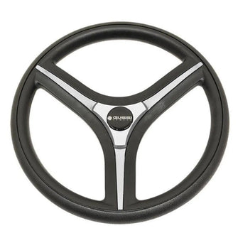 Lakeside Buggies Gussi Italia® Brenta Black/Silver Steering Wheel for All EZGO TXT / RXV Models- 06-138 Gussi Steering accessories