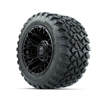 Set of (4) 12 in GTW® Stellar Black Wheels with 22x11-R12 Nomad All-Terrain Tires Lakeside Buggies Parts and Accessories