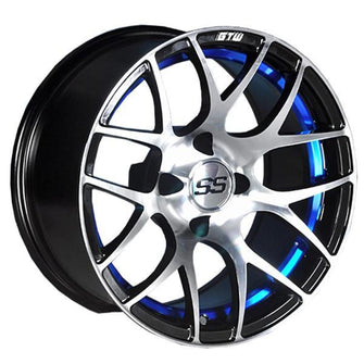 Lakeside Buggies 12x7 GTW® Machined/Blue Pursuit Wheel- 19-104 GTW Wheels