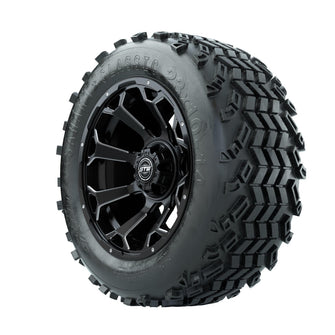 Set of (4) 14 Inch GTW Raven Matte Black Wheels with Sahara Classic All Terrain Tires GTW Parts and Accessories