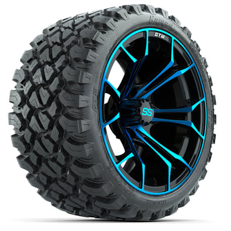 Set of (4) 15″ GTW Spyder Blue/Black Wheels with 23x10-R15 Nomad All-Terrain Tires Lakeside Buggies Parts and Accessories