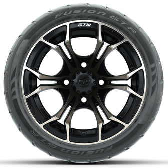 Set of (4) 12 in GTW Spyder Wheels with 215/40-R12 Fusion GTR Street Tires Lakeside Buggies Parts and Accessories