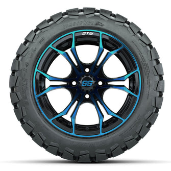 Set of (4) 14 in GTW Spyder Wheels with 22x10-14 GTW Timberwolf All-Terrain Tires Lakeside Buggies Parts and Accessories