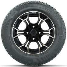 Set of (4) 12 in GTW Spyder Wheels with 215/50-R12 Fusion S/R Street Tires Lakeside Buggies Parts and Accessories