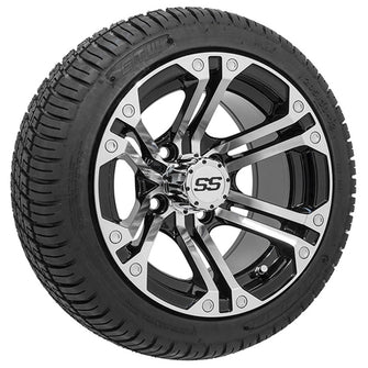 Lakeside Buggies 12” GTW Specter Black and Machined Wheels with 18” Fusion DOT Street Tires – Set of 4- A19-344 GTW Tire & Wheel Combos