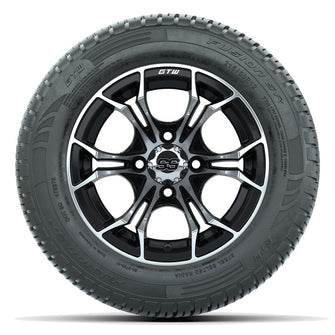 Set of (4) 12 in GTW Diesel Wheels with 215/50-R12 Fusion S/R Street Tires Lakeside Buggies Parts and Accessories