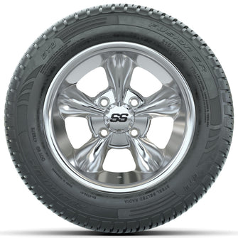 Set of (4) 12 in GTW Godfather Wheels with 215/50-R12 Fusion S/R Street Tires Lakeside Buggies Parts and Accessories