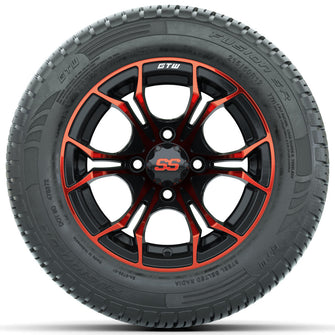 Set of (4) 12 in GTW Spyder Wheels with 215/50-R12 Fusion S/R Street Tires Lakeside Buggies Parts and Accessories