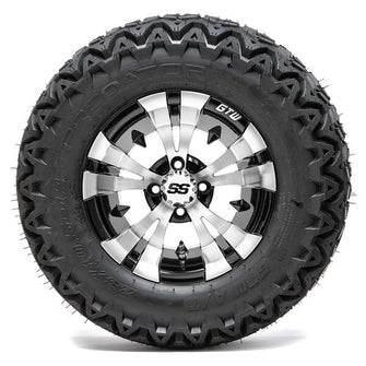 Lakeside Buggies 12” GTW Vampire Black and Machined Wheels with 23” Predator A/T Tires – Set of 4- A19-370 GTW Tire & Wheel Combos