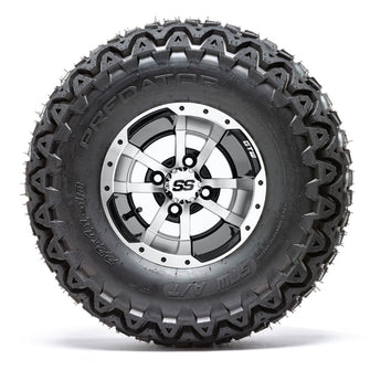 Lakeside Buggies 10” GTW Storm Trooper Black and Machined Wheels with 22” Predator A/T Tires – Set of 4- A19-321 GTW Tire & Wheel Combos