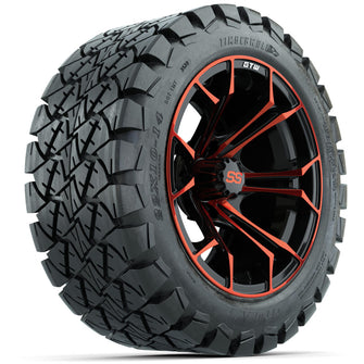 Set of (4) 14 in GTW Spyder Wheels with 22x10-14 GTW Timberwolf All-Terrain Tires Lakeside Buggies Parts and Accessories