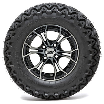 Lakeside Buggies 12” GTW Spyder Black and Machined Wheels with 23” Predator A/T Tires – Set of 4- A19-375 GTW Tire & Wheel Combos