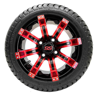 Lakeside Buggies 12” GTW Tempest Black and Red Wheels with 18” Mamba DOT Street Tires – Set of 4- A19-363 GTW Tire & Wheel Combos