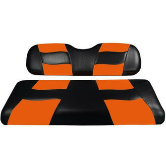 Lakeside Buggies MadJax® Riptide Black/Orange Two-Tone Club Car DS Front Seat Covers (Years 2000-Up)- 10-145 MadJax Premium seat cushions and covers