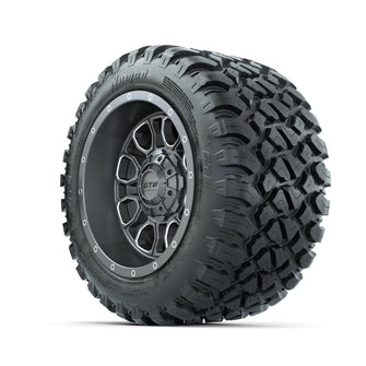 Set of (4) 12 in GTW® Volt Gunmetal Wheels with 22x11-R12 Nomad All-Terrain Tires Lakeside Buggies Parts and Accessories