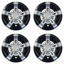 Lakeside Buggies RHOX Wheel Cover, SET OF 4, 8" Vegas Silver Metallic w/ Black- CAP-0053-4 Rhox Wheel Accessories