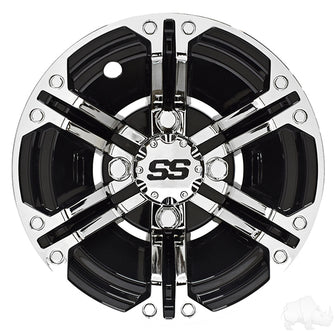 Lakeside Buggies Wheel Cover, SET OF 4, 10" Daytona Chrome with Black- CAP-0063 Lakeside Buggies Wheel Accessories