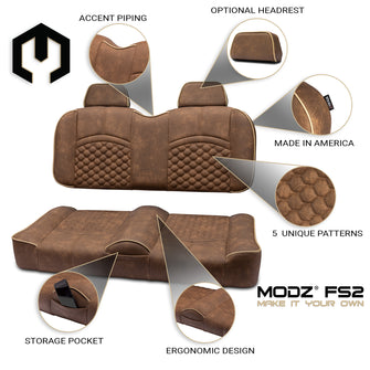 Lakeside Buggies MODZ® FS1 CUSTOM FRONT SEAT - BROWN BASE- BROWN Modz NEED TO SORT