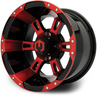 Lakeside Buggies MODZ Ambush Red & Black 12" Golf Cart Wheel- G1-5200-MBR Modz Wheels