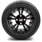 Lakeside Buggies MODZ 12" Vampire Glossy Black Wheels & Street Tires Combo- G1-5202-GB STREET OPTION Modz Tire & Wheel Combos